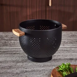 Cheap CASA ACACIA LUX Scolapasta Nero, Naturale