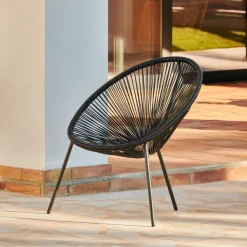 Clearance CASA ACAPULCO Sedia Lounge Nero