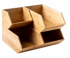 New CASA BAMBOO Cassettiera 2 Cassetti Naturale