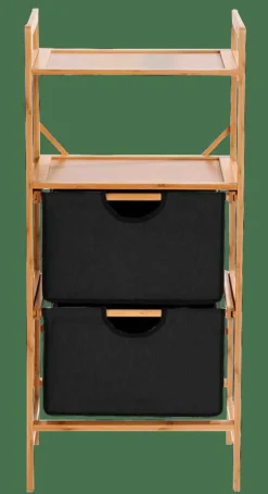 Hot CASA BAMBOO Mobile Con 2 Cassetti Nero, Naturale