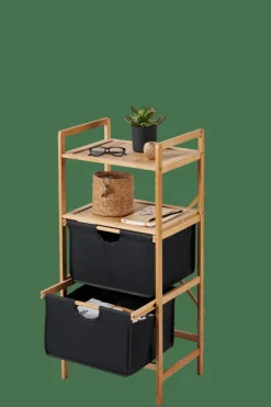 Hot CASA BAMBOO Mobile Con 2 Cassetti Nero, Naturale