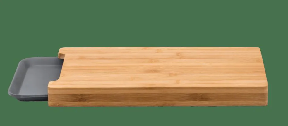 Clearance CASA BAMBOO Tagliere Raccogli Succo Grigio, Naturale