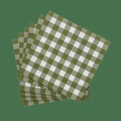 Clearance CASA CHECK GREEN Set Di 20 Tovaglioli Verde