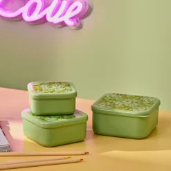 Store CASA FRESHMOOD Contenitori X Snack Set Da 3 Seafoam + Stampa Loulou Colore: Seafoam