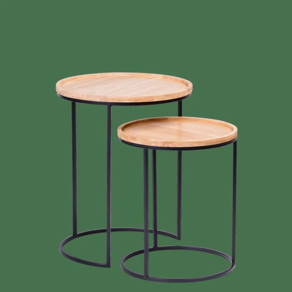 Best Sale CASA GOM Tavolini Set Di 2 Nero, Naturale