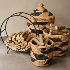 Discount CASA GUATEMALA Cesto Nero, Naturale