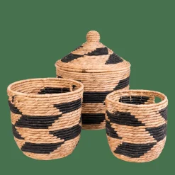 Discount CASA GUATEMALA Cesto Nero, Naturale