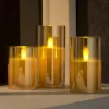 New CASA ION Candele Led Set Di 3 Ambra
