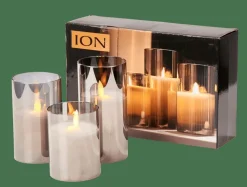 Cheap CASA ION Candele Led Set Di 3 Grigio