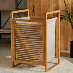 Clearance CASA LINOLUX BAMBOE Cesto Biancheria Naturale