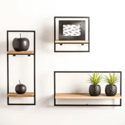 Outlet CASA MIX&MATCH Organiser Da Parete Nero, Naturale