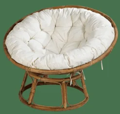 New CASA PAPASAN Sedia Lounge Naturale, Bianco Antico