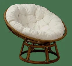 New CASA PAPASAN Sedia Lounge Naturale, Bianco Antico