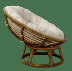 New CASA PAPASAN Sedia Lounge Naturale, Bianco Antico