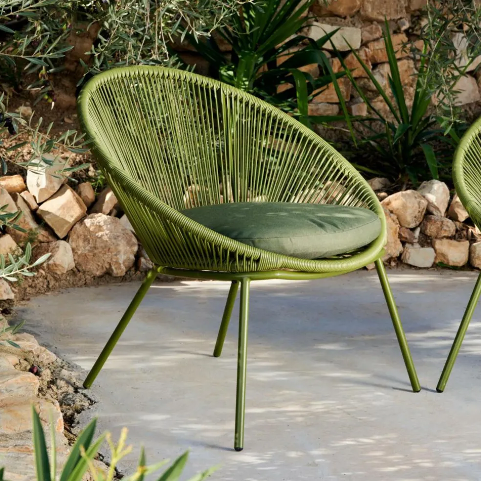 Best CASA PAPAYO Sedia Lounge Con Cuscino Verde