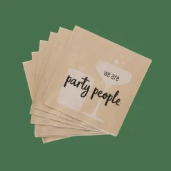 Best Sale CASA PARTY PEOPLE Set Di 20 Tovaglioli Beige