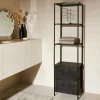 Outlet CASA PHARMA Scaffale Da Parete Con 2 Cassetti Nero