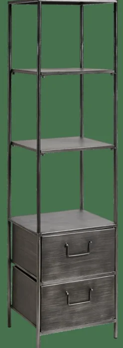 Outlet CASA PHARMA Scaffale Da Parete Con 2 Cassetti Nero