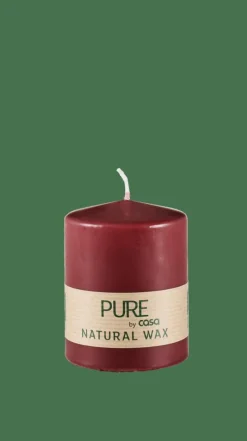 Outlet CASA PURE Candela Cilindrica Rosso Scuro