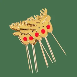 Outlet CASA REINDEER Stecchini Aperitivo Set Di 10 Dorato