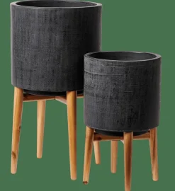 Outlet CASA SCURO Vaso Per Piante Nero