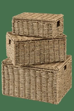 Best Sale CASA SEAGRASS Cesto Portatutto L Con Coperchio Naturale