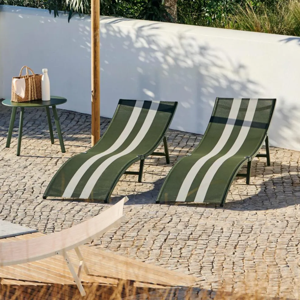 Sale CASA SILVES Lettino Set Di 2 Cachi A Righe