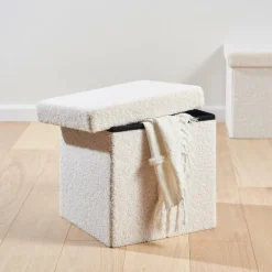 Discount CASA STOR Pouf Pieghevole Con Contenitore Bianco