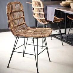 Fashion CASA SUMATRA Sedia Da Pranzo Nero, Marrone