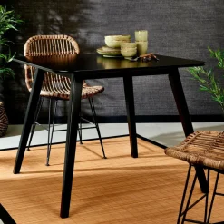 Fashion CASA SUMATRA Sedia Da Pranzo Nero, Marrone