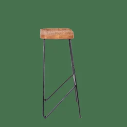Outlet CASA TEAK Sgabello Da Bar Nero, Naturale