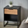 Fashion CASA TRENTON Comodino Nero, Naturale