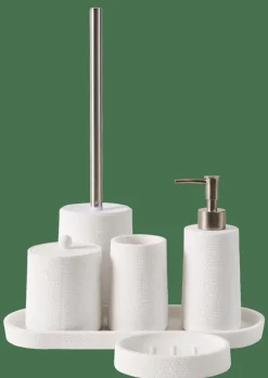 Outlet CASA WHITE ELEGANCE Scopino WC In Supporto Bianco, Argentato