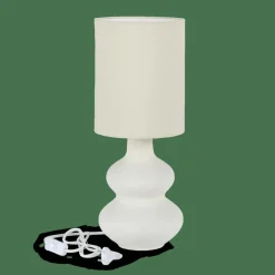Clearance CASA WHITESTONE Lampada Tav+paralume E27 Bianco Antico