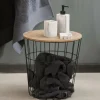 Clearance CASA WIRE Tavolino Portatutto Nero, Naturale