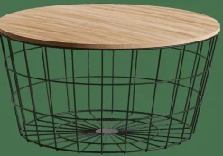 Outlet CASA WIRE XL Tavolino Portatutto XL Nero, Naturale