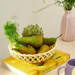 Shop CASA WOVY Cesto Portafrutta Giallo Chiaro