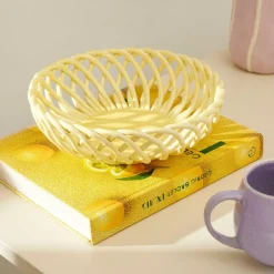 Shop CASA WOVY Cesto Portafrutta Giallo Chiaro