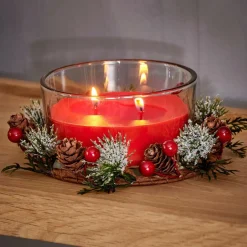 Cheap CASA XMAS Candela Con Decorazione Rosso