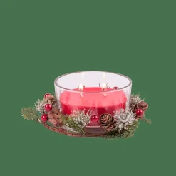Cheap CASA XMAS Candela Con Decorazione Rosso