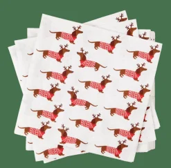 Store CASA X-MAS DOG Set Di 20 Tovaglioli Multicolore
